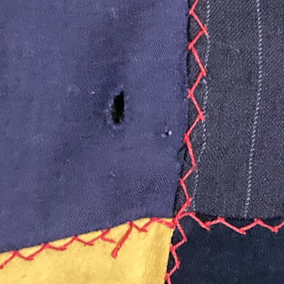 Vtg Handmade Repurposed Fabric Patchwork Quilt Top Unfinished 78"x86" - Picture 13 of 15